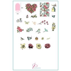 Delicate Garden (CjS-58) - Stampingplade, Clear Jelly Stamper